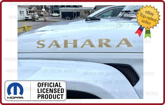 2x Jeep Wrangler SAHARA Hood Vinyl Decals Graphics Stickers JK Tan Brown FK2D2