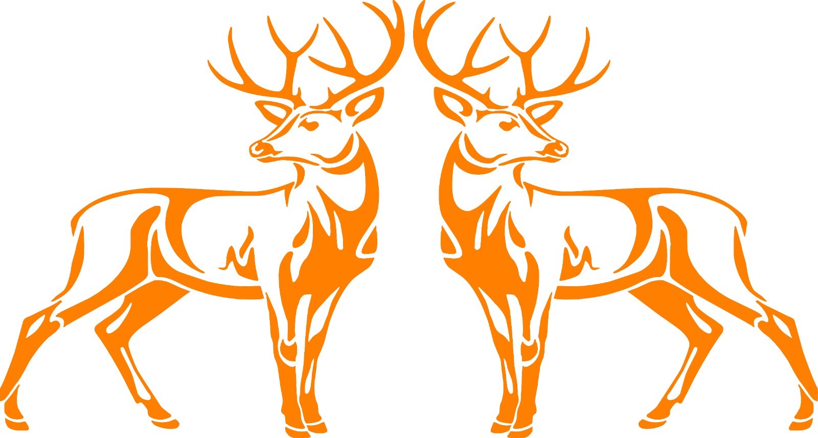 Whitetail Deer Body Left and Right Vinyl Decal Style 2 Multiple Colors and Sizes