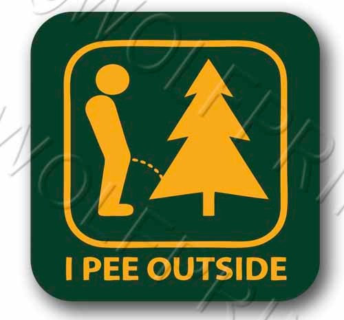 I Pee Outside 3.6″ Wide Sticker Travel Park Recreation Camping Decal