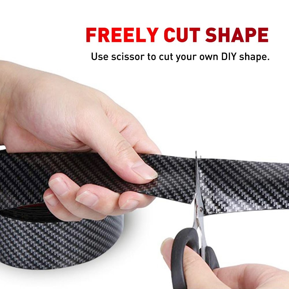AUXITO Carbon Fiber Vinyl Car Door Sill Scuff Cover Plate Sticker Protector EOA