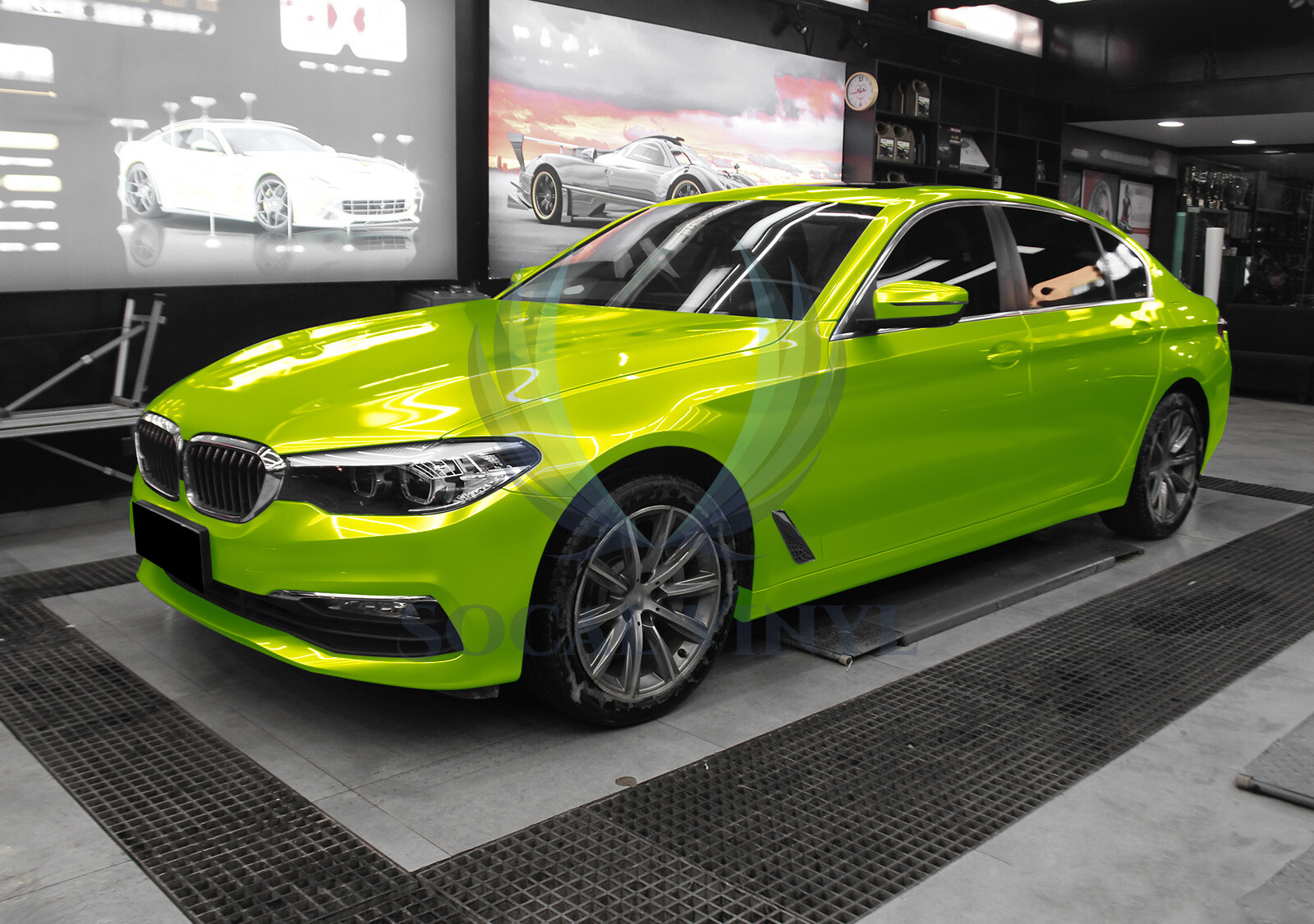 Gloss Metallic Lime Green Candy Decal Car Vinyl Wrap Film Sticker Sheet Sparkle