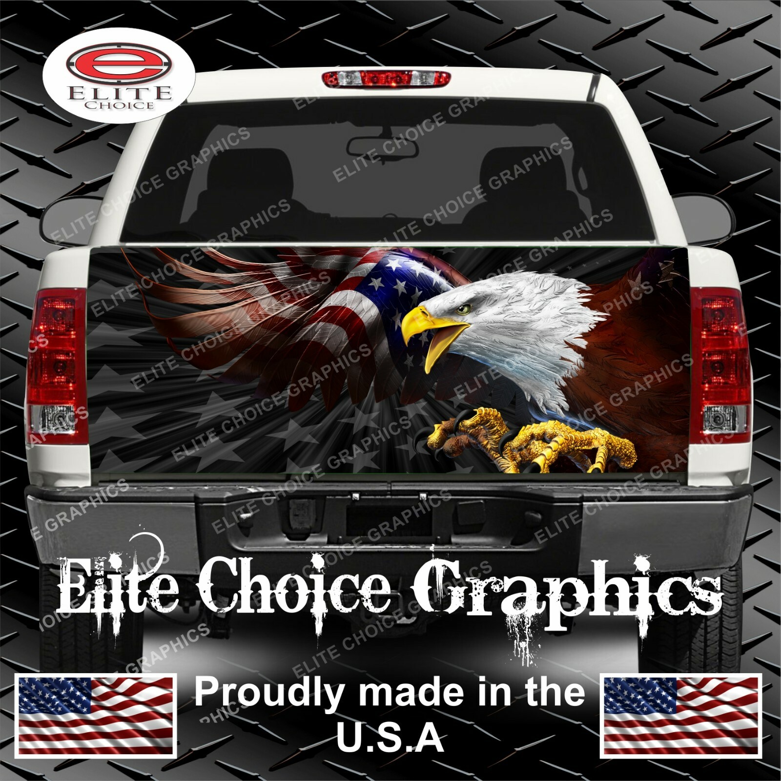 American Eagle Scream Truck Tailgate Wrap Vinyl Graphic Decal Wrap