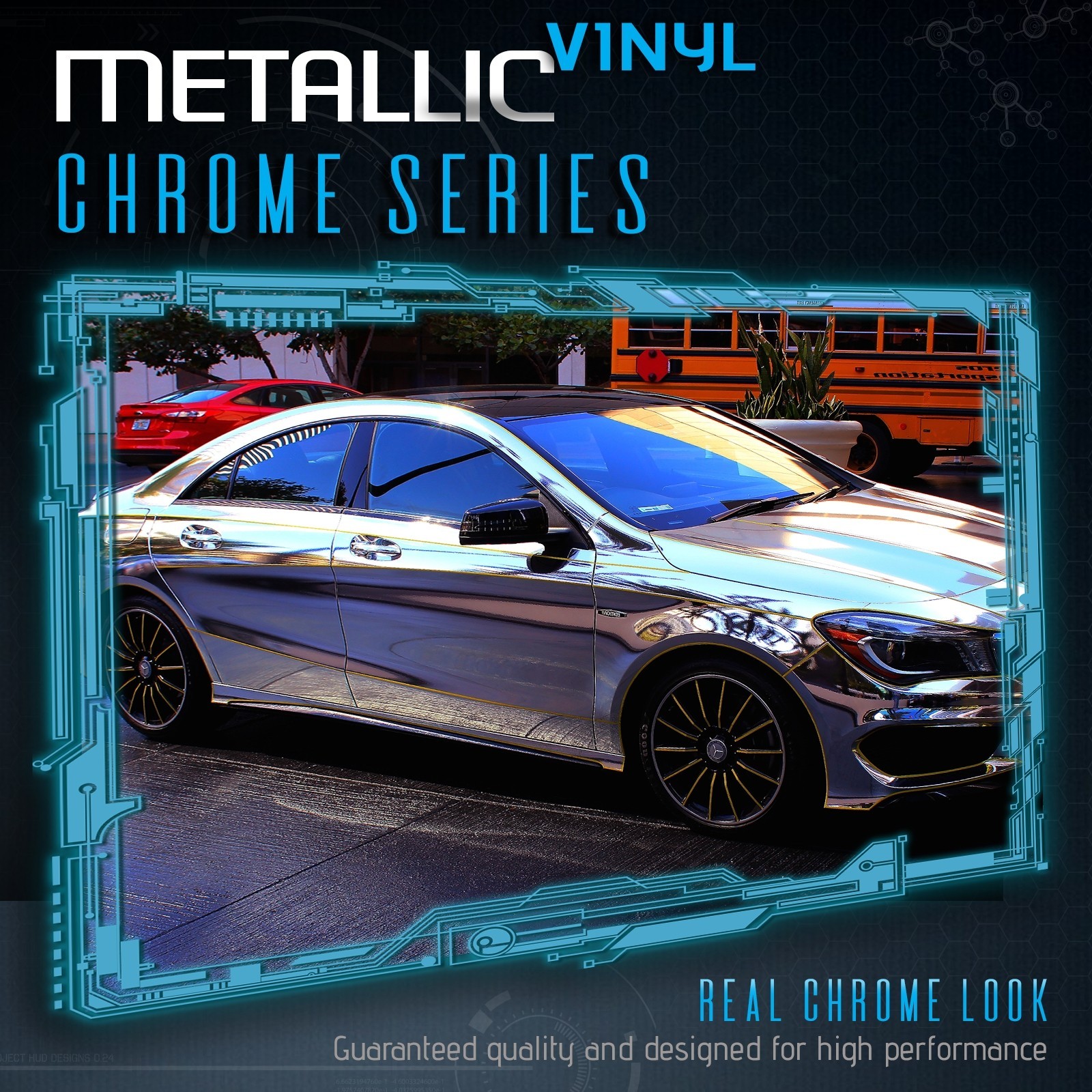 Silver Chrome Mirror Vinyl Wrap Film Sticker Decal Bubble Free Air Release