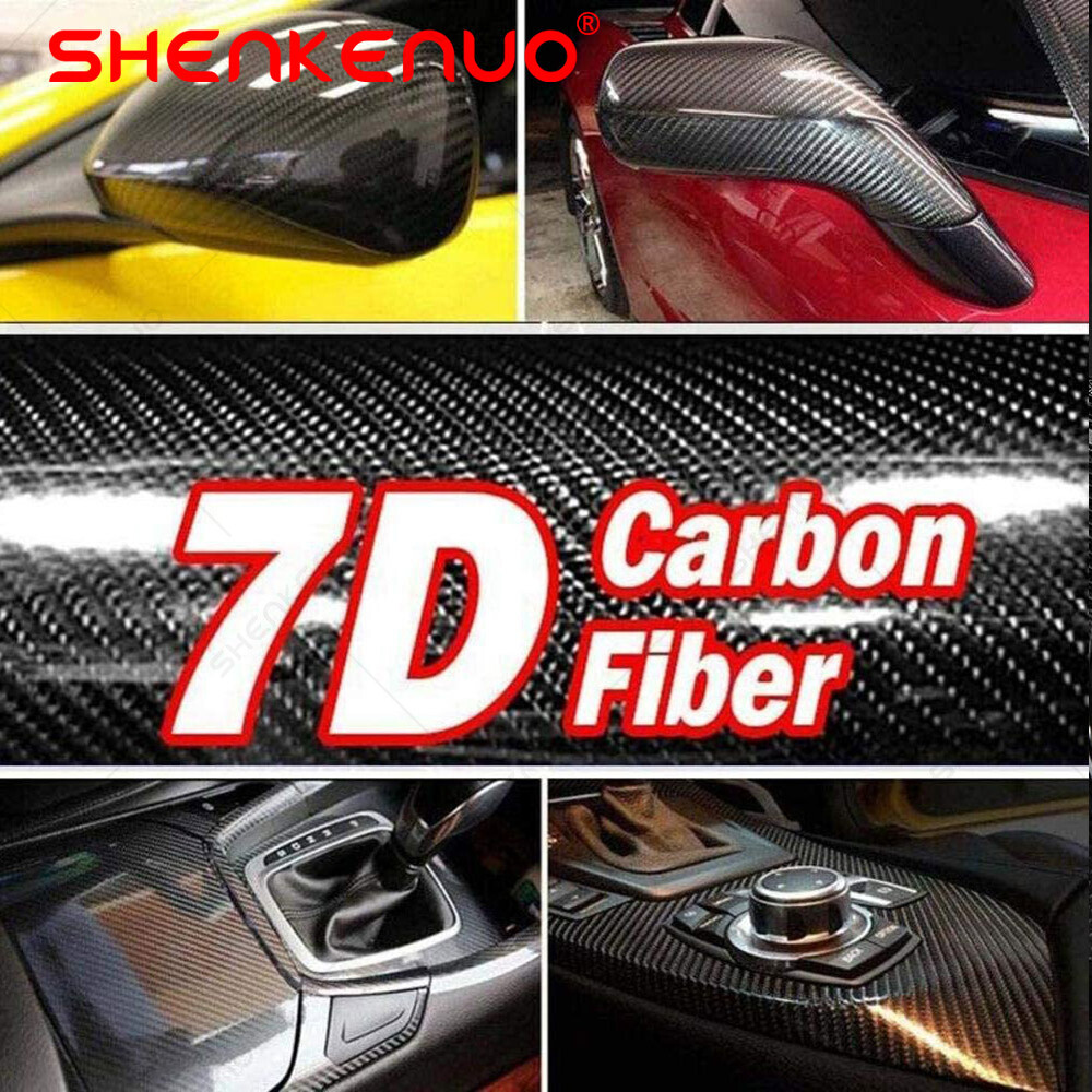 Rollo De Vinilo Fibra Carbono 7D Para Exterior Calificado Automotor Coches Vinil