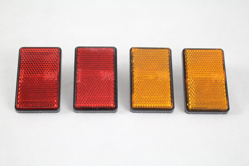 ATV Reflector Bolt On Red & Amber Rectangle Side Marker Universal Motorcycle x2