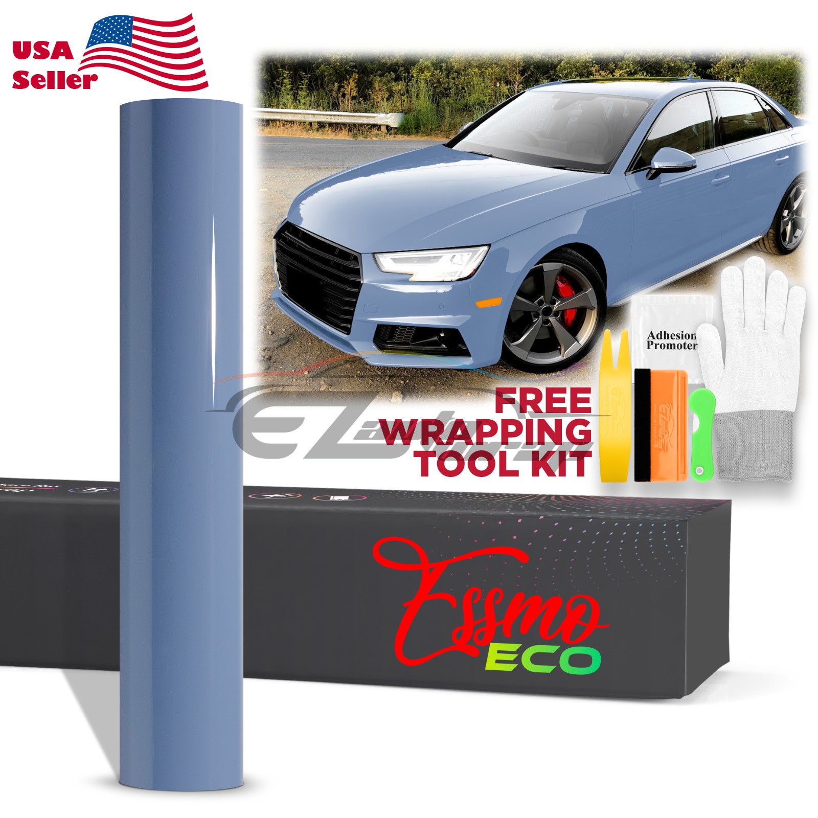 3FTx5FT PPF Porcelain Blue Gloss Color Vinyl Paint Protection Film Scratch Wrap