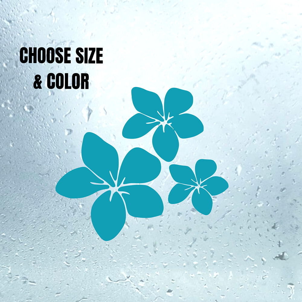Plumeria Flower Decal | Hawaiian Hibiscus Car Sticker | Choose Size & Color