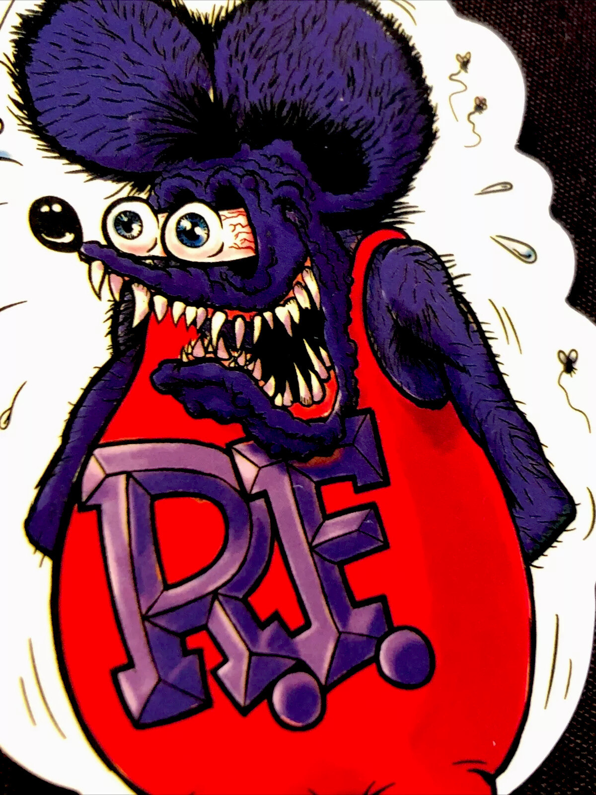 RAT FINK STICKER “I FEEL PURPLE” 3 1/2 x 4” BEAUTIFUL COLOR