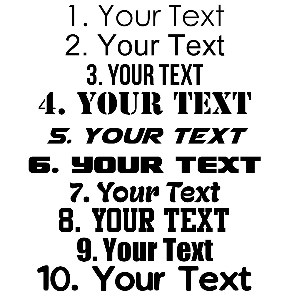 Custom Your Text Decal Name Vinyl Sticker Personalized Lettering Choose Width