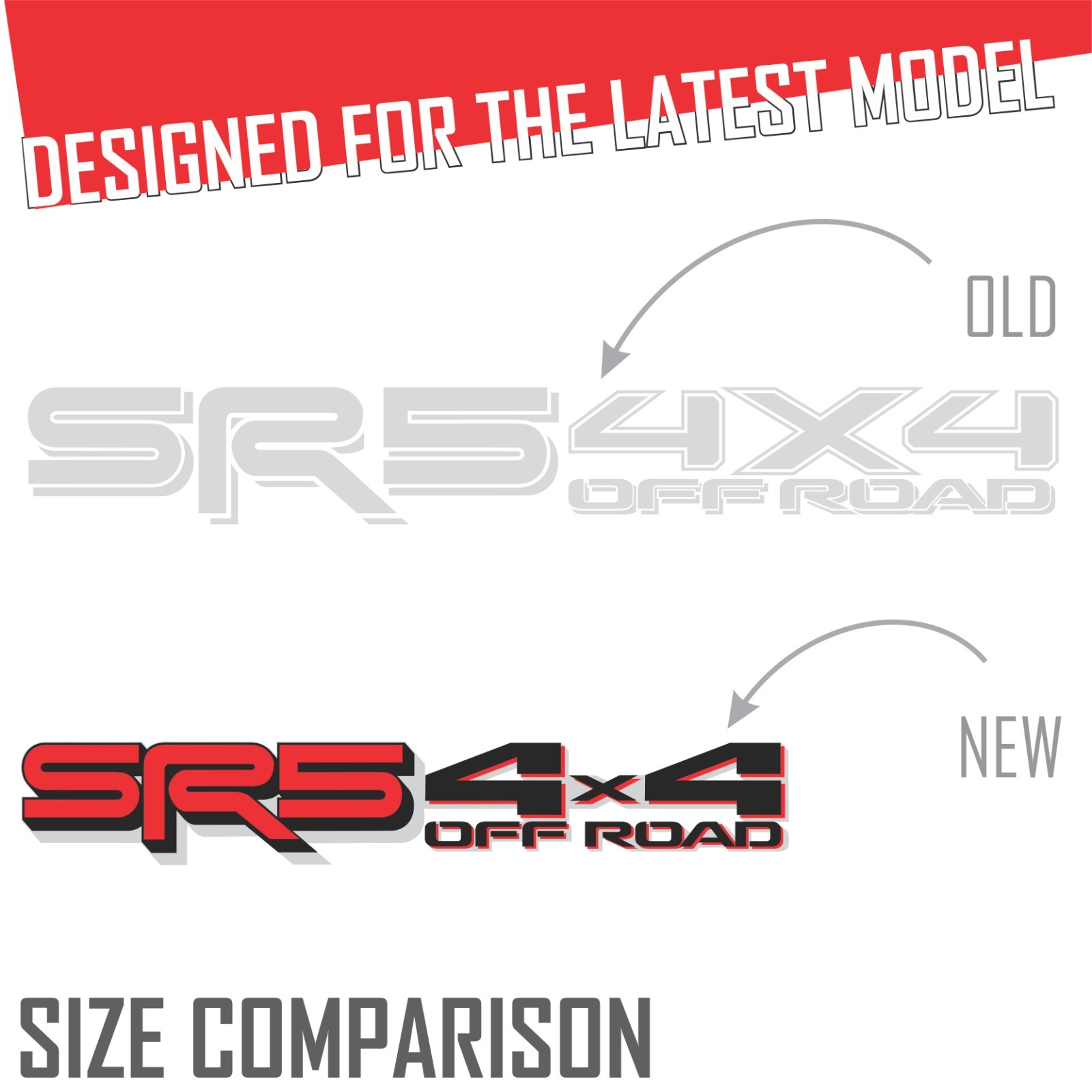 SR5 4×4 Off Road Metallic Decals Toyota Tundra – Black Silver Set of 2