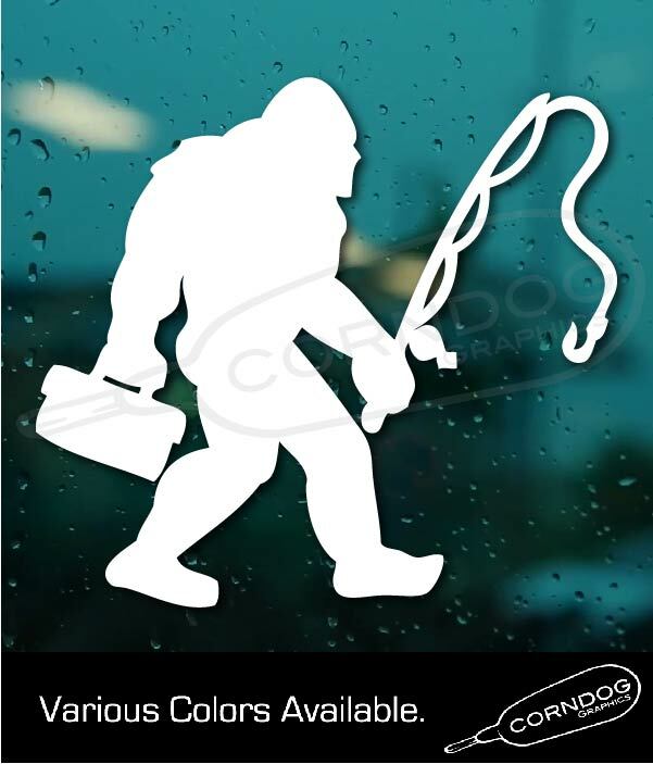 Sasquatch Fishing STICKER VINYL DECAL FINDING BIGFOOT YETI UFO SQUATCH BOBO