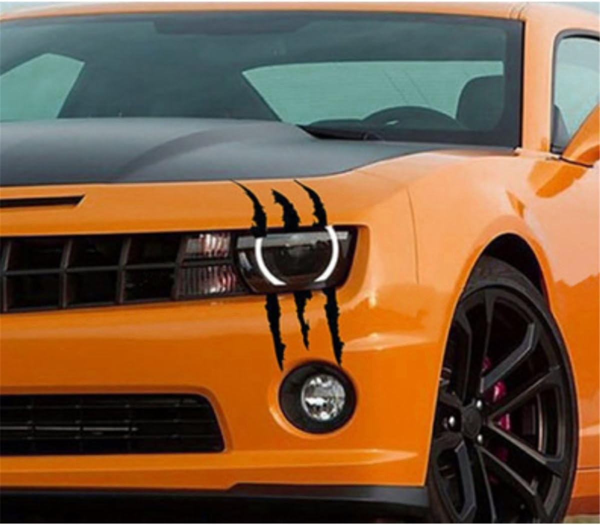 Fierce Lime Green Claw Marks Headlight Decal for Sports Cars – Fade Resistant