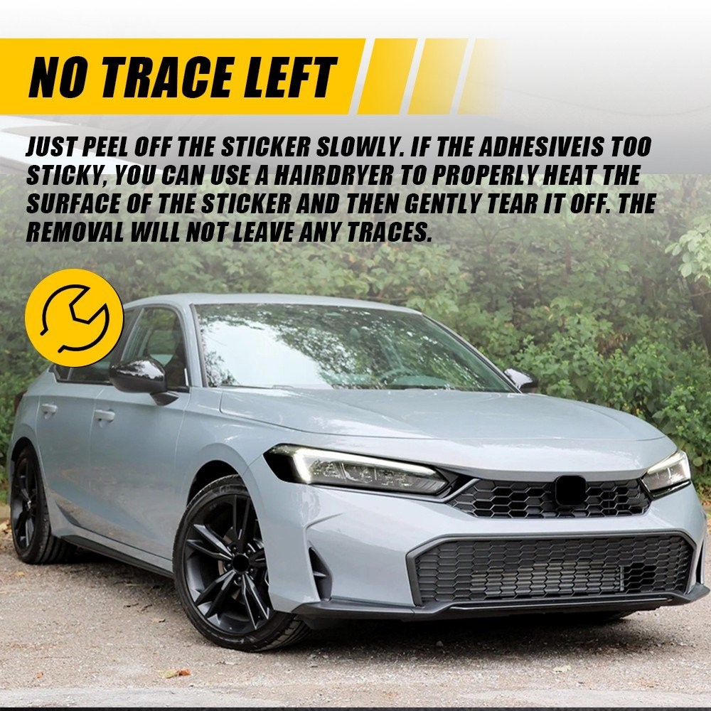 For 2022-2025 Honda Civic Headlight Side Marker Vinyl Overlay Tint Decals Black