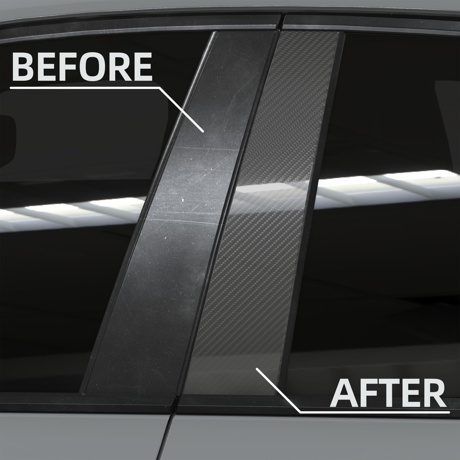 Lypumso 6D High Gloss Carbon Fiber Vinyl Wrap Tape, 3in x 30ft, Grey