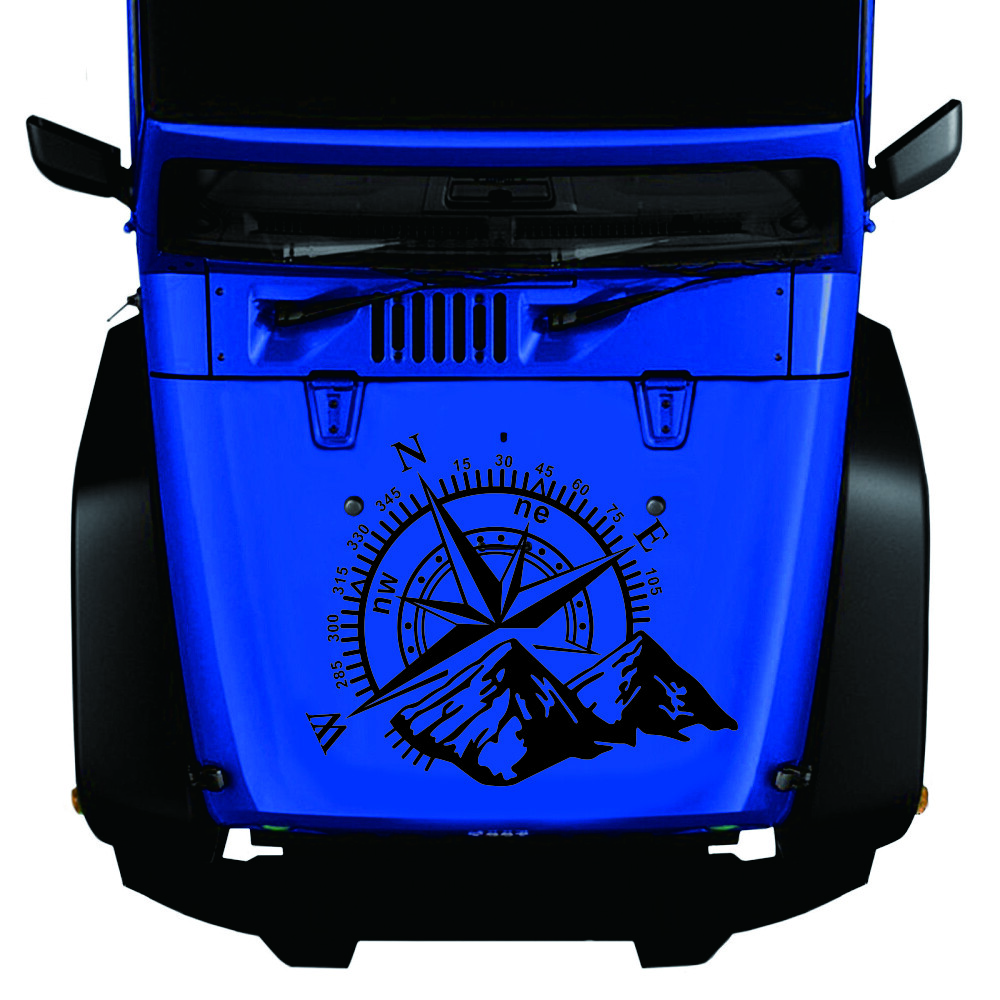 Compass Mountain Vinyl Decals For Car Camper Van Caravan Sticker Graphic Decor