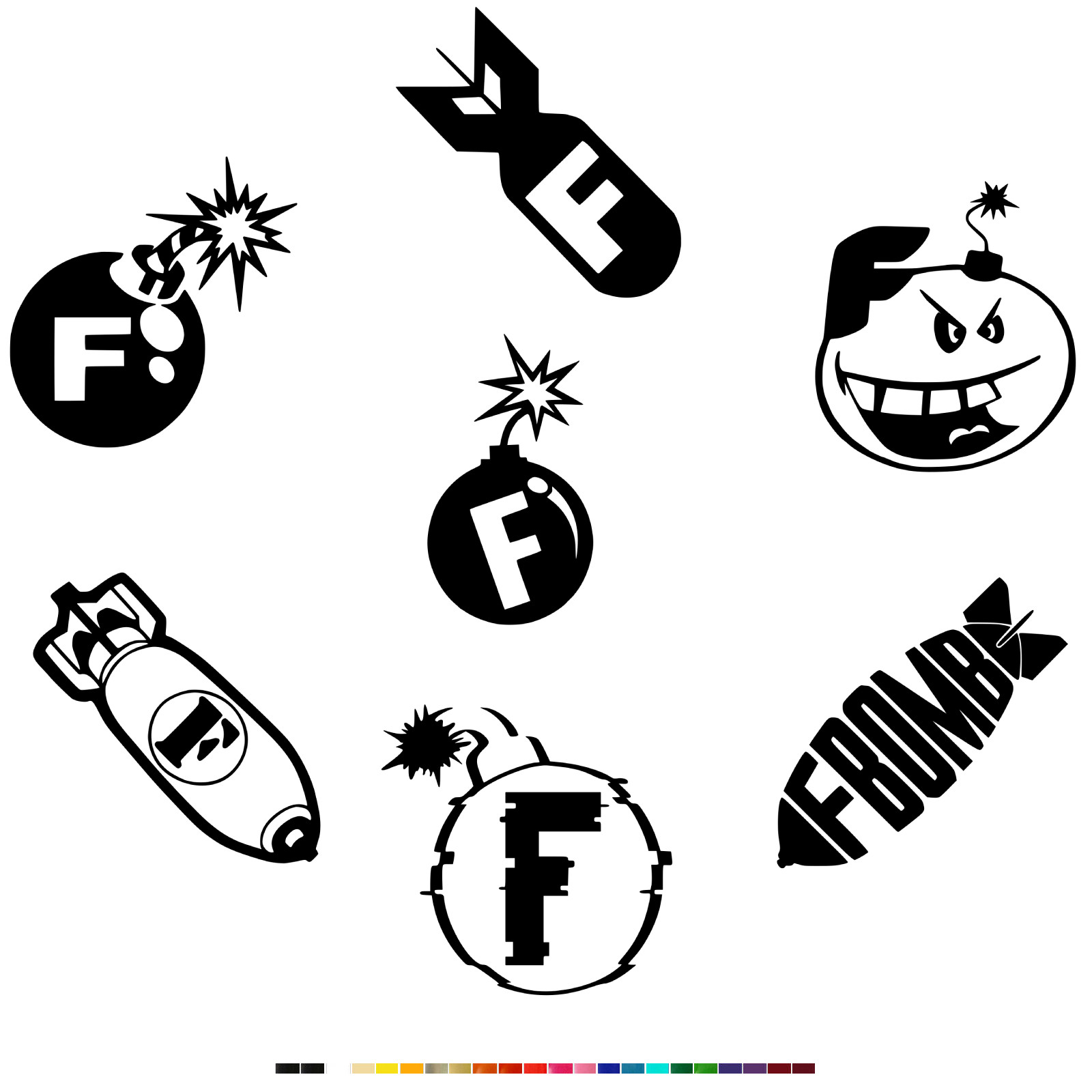 F Bomb Vinyl Decal Sticker Car Window Bumper Laptop Mug Helmet Motorcycle Truck