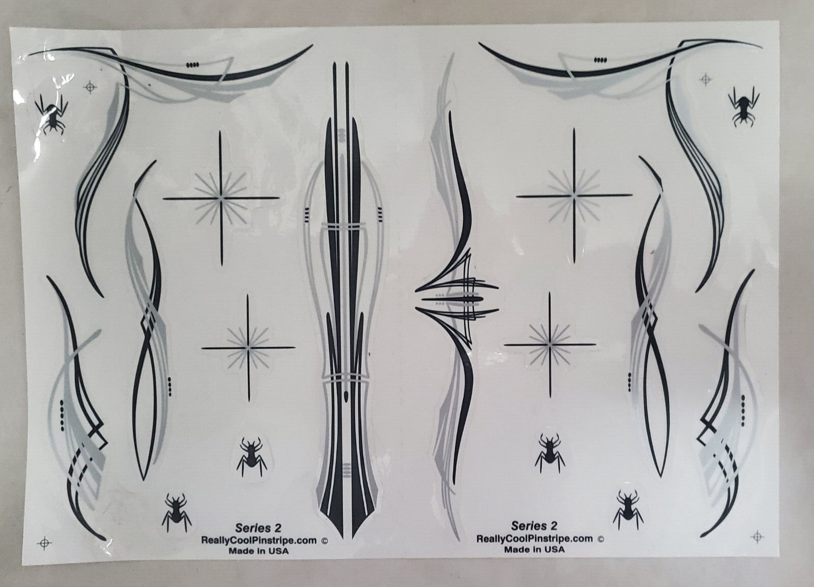 Really Cool Pinstripe Car Boat Motorcycle Glass+ MORE Black/Red Decals QTY 18!