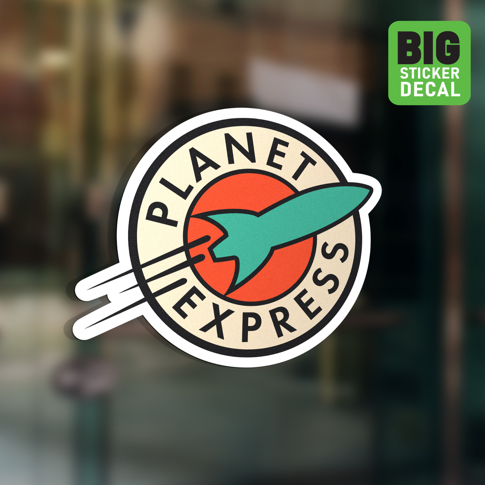 Planet Express Futurama Big Laminated Vinyl Sticker Car Decal Window Fry Bender