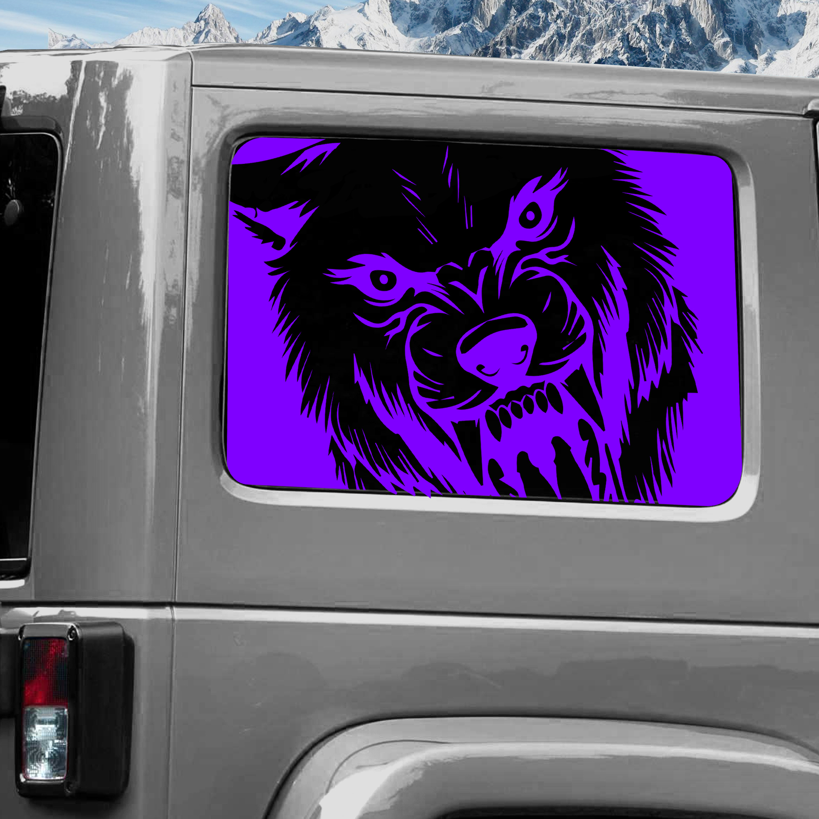 Rear Window Wrap Graphic Decal for Jeep Wrangler 2011-2020 WOLF PURPLE