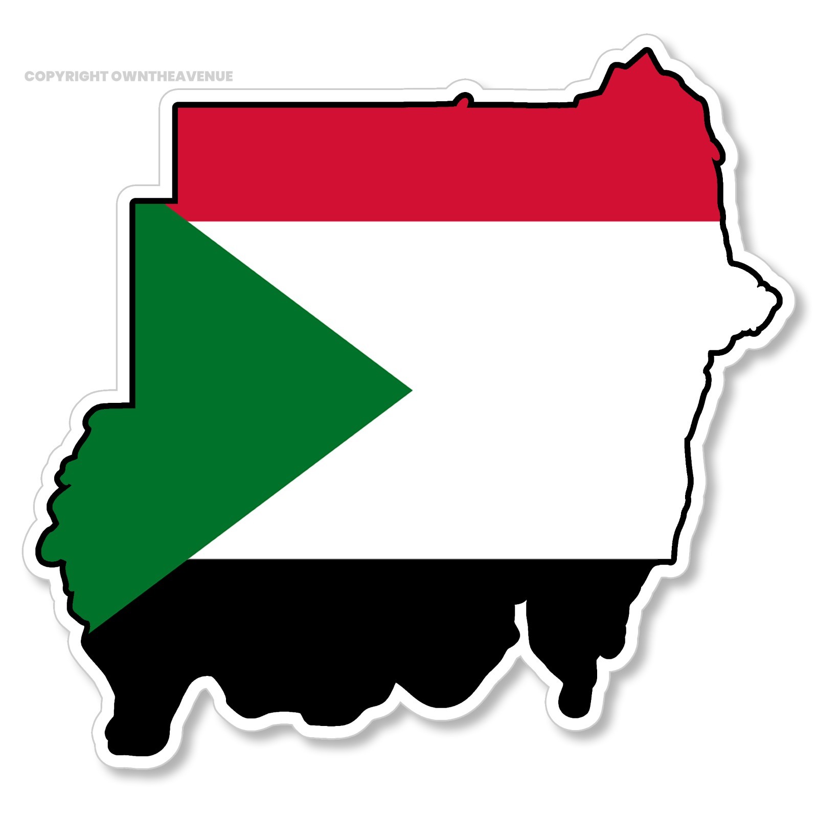 Sudan World Country Flag Map Vinyl Sticker Decal 4.5″ Inches