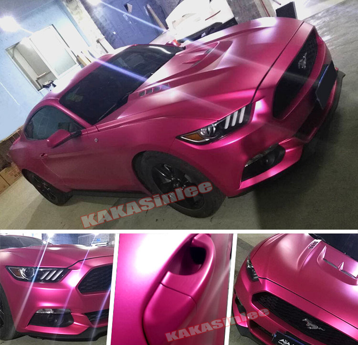 50FT Whole Car Wrap Satin Matte Chrome Metal Vinyl Sticker Film Flexible Rose US