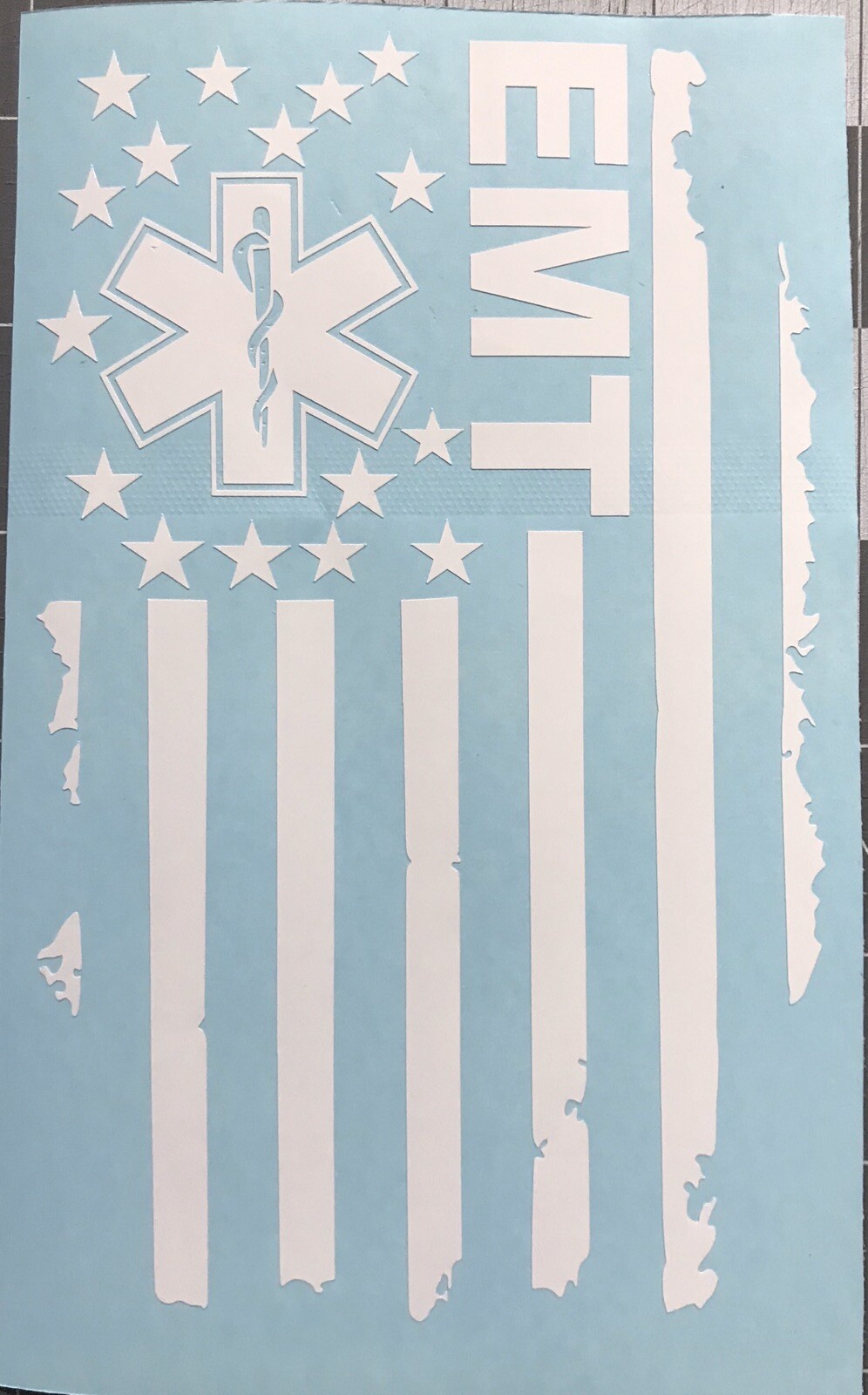 4” x 6” Paramedic EMT Vinyl Car Decal Sticker Window Health Care USA Flag RN