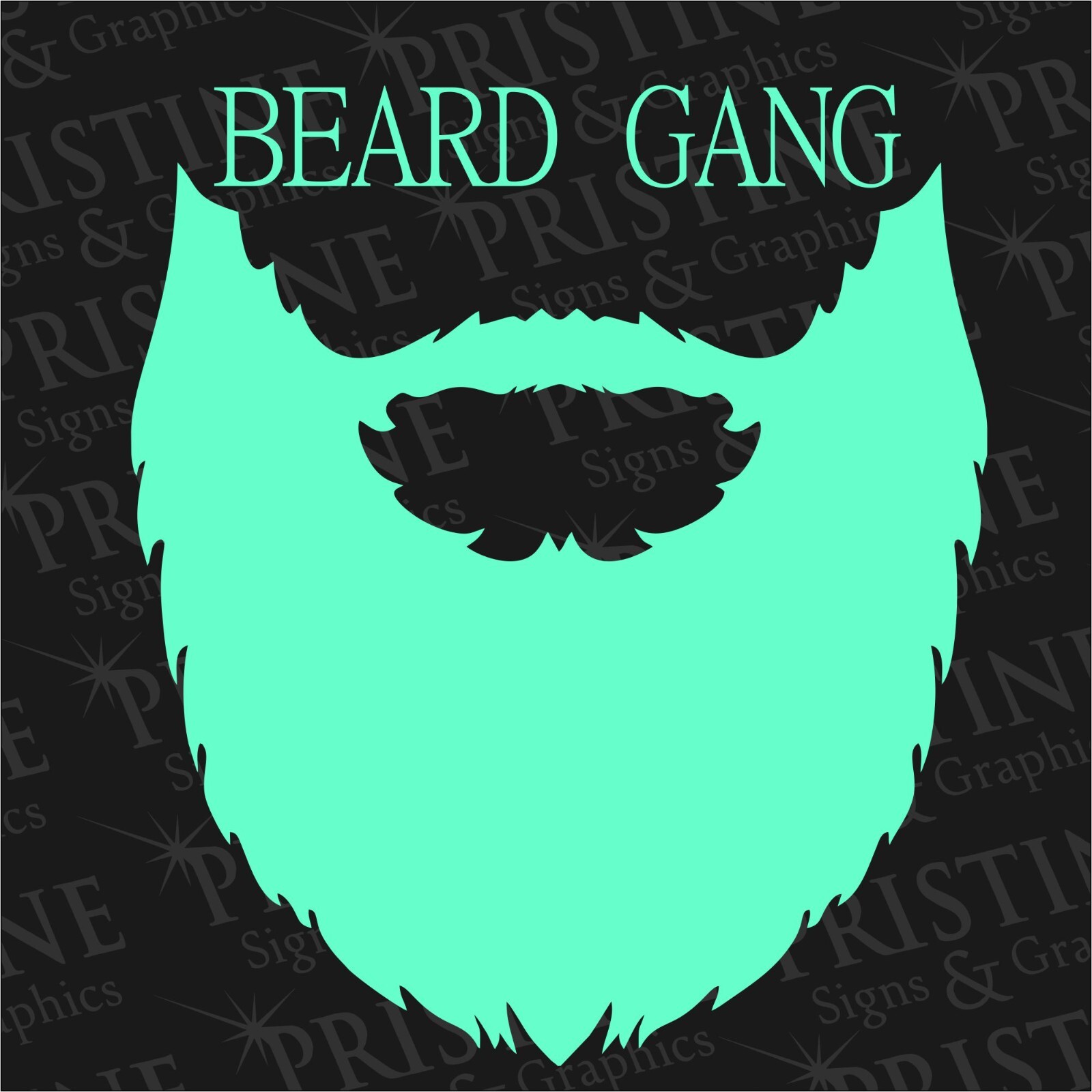 Beard Gang Decal 6″ x 6.5″ Inch by Pristine Signs & Graphics,LLC MADE IN THE USA
