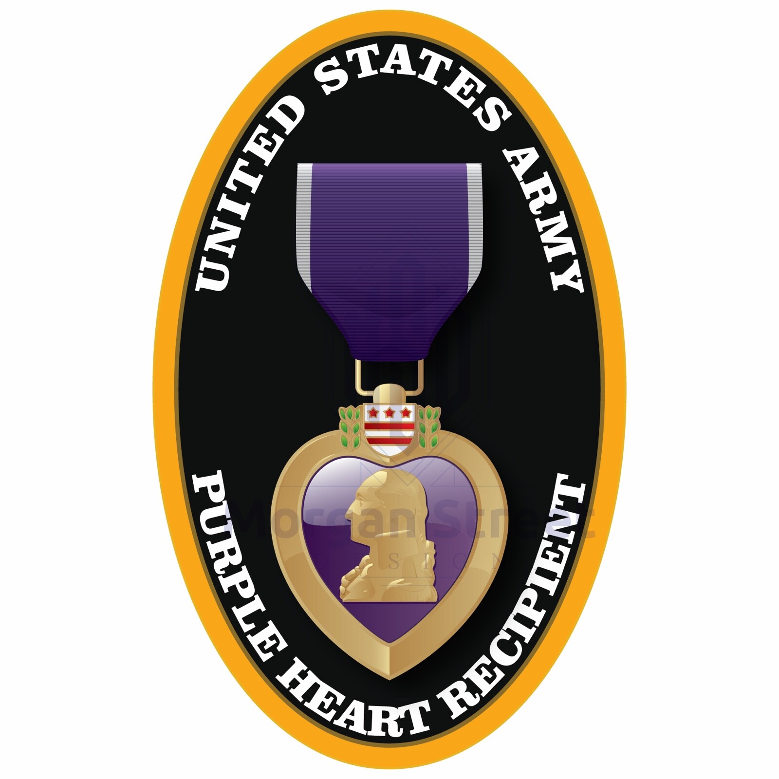 US Army Purple Heart Recipient Decal Sticker Veteran