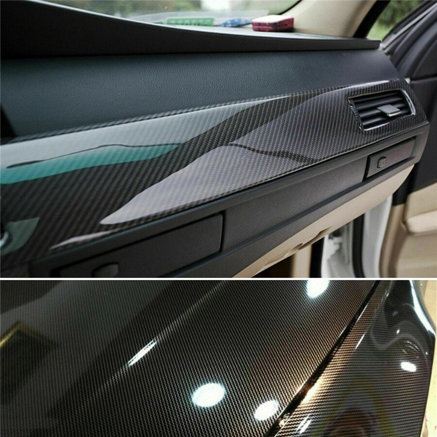 US Waterproof Carbon Fiber Vinyl Car Wrap Sheet Roll Film Sticker Decal Paper
