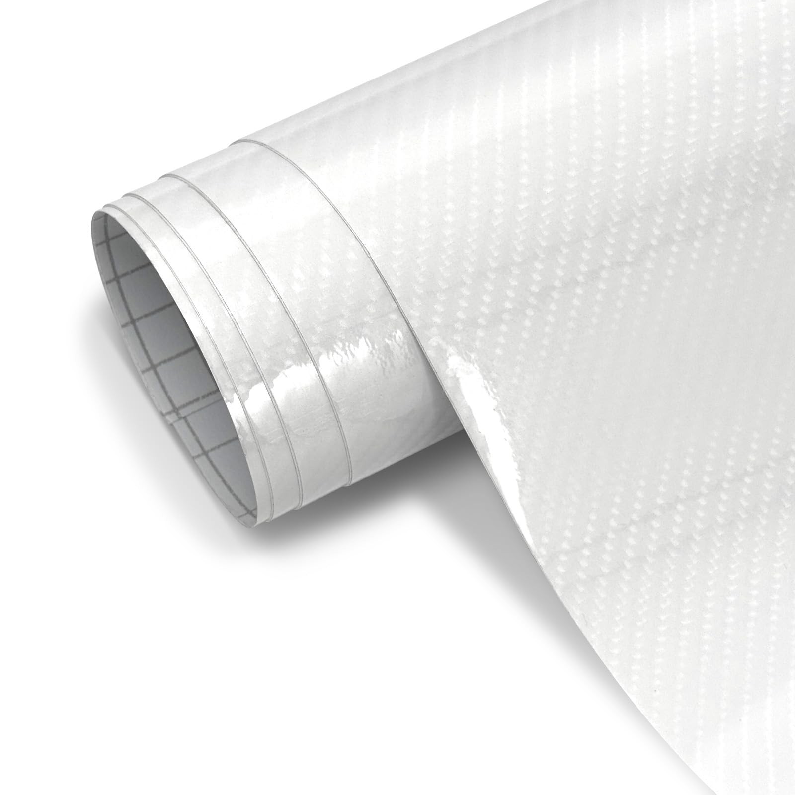 White Carbon Fiber Vinyl Wrap 6D Glossy SelfAdhesive Auto Sticker 1ft x 5ft