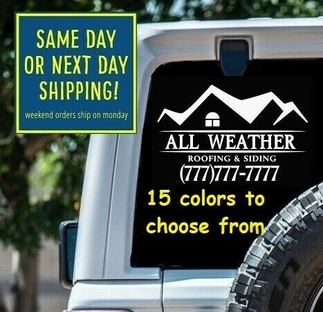 7 Sizes Custom Roofing & Siding Service Decal Sticker Car Window Personalized