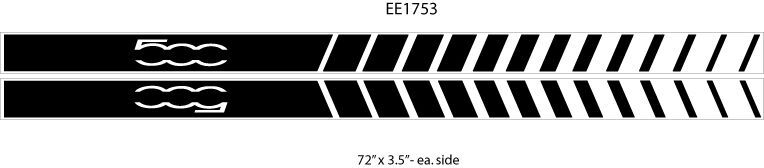 2011-2020 Side Door Lower ROCKER PANEL Decal Stripes Vinyl Graphics for Fiat 500