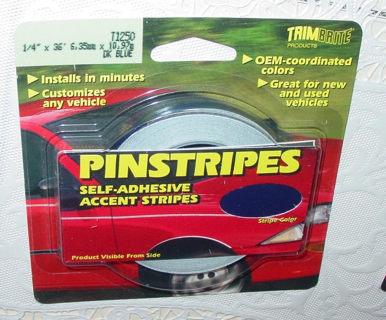 72′ Vinyl Pin Stripe Dark Blue 1/4″ Solid Line Car Tape Decal Stickers NOS USA