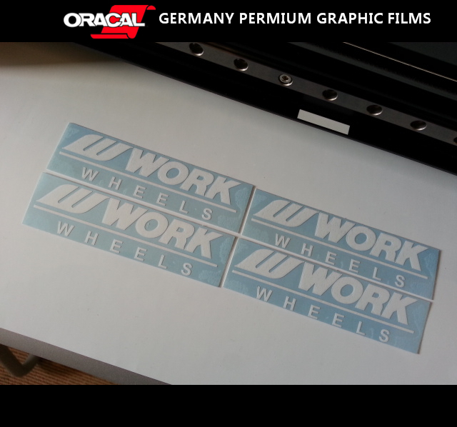 4 Pics WORK WHEELS RACING JDM vinyl Decal Sticker