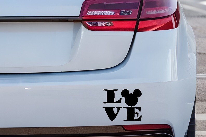 Mickey Minnie Love Disney Vinyl Window Decal **YOU PICK** Size By Width