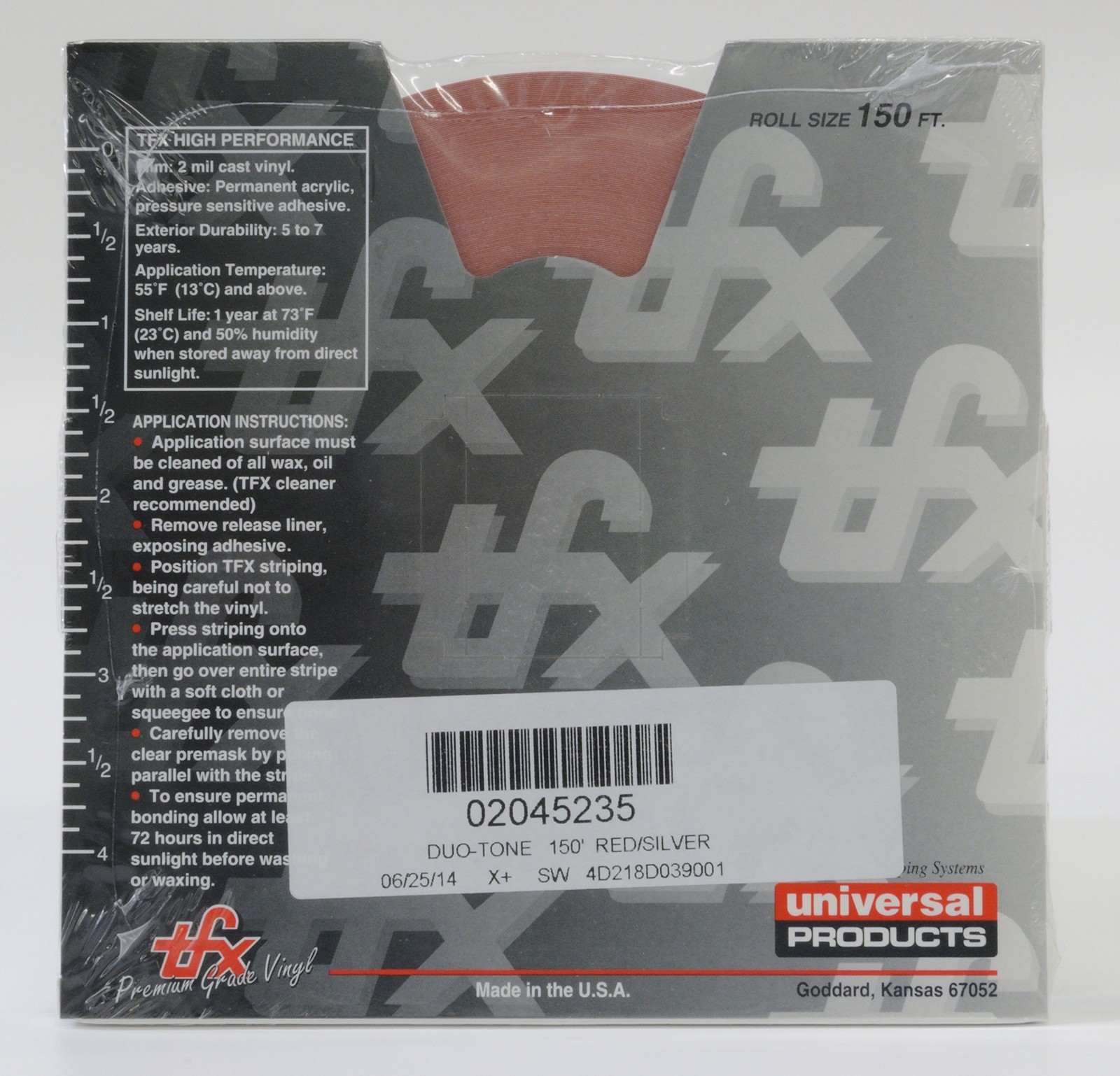 2 color (1/4″) 4/16″ x 150′ Roll of Auto Accent Pinstripe stripe Duotone