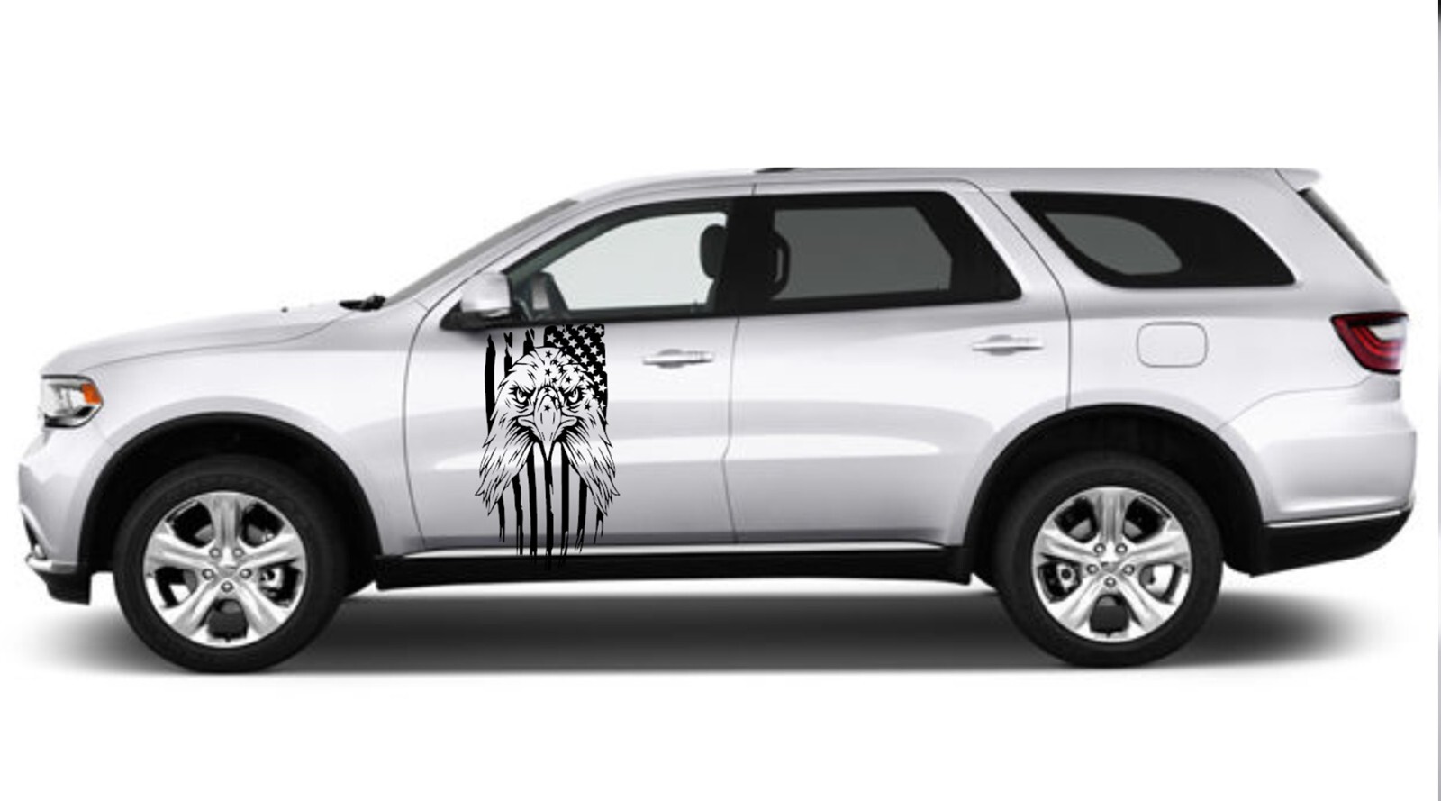 NEW Eagle Flag USA Hood Door Vinyl Decal Racing Stripes (Fits DURANGO)