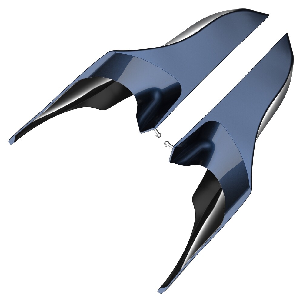 Advanblack Midnight Blue Extended Stretched Side Cover Fits Harley Touring 2014+