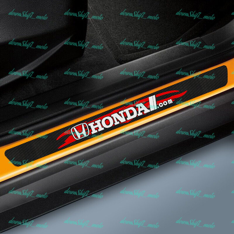 4PCS Carbon Fiber Car Door Scuff Sill Cover Panel Step Protector For HONDA NEW