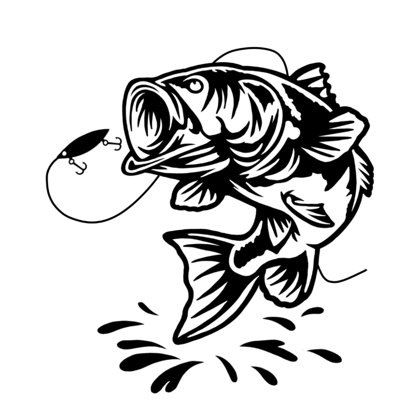 Largemouth Bass Car Window Decal. Gift for bass fishermen. Jumping Bass Decal.