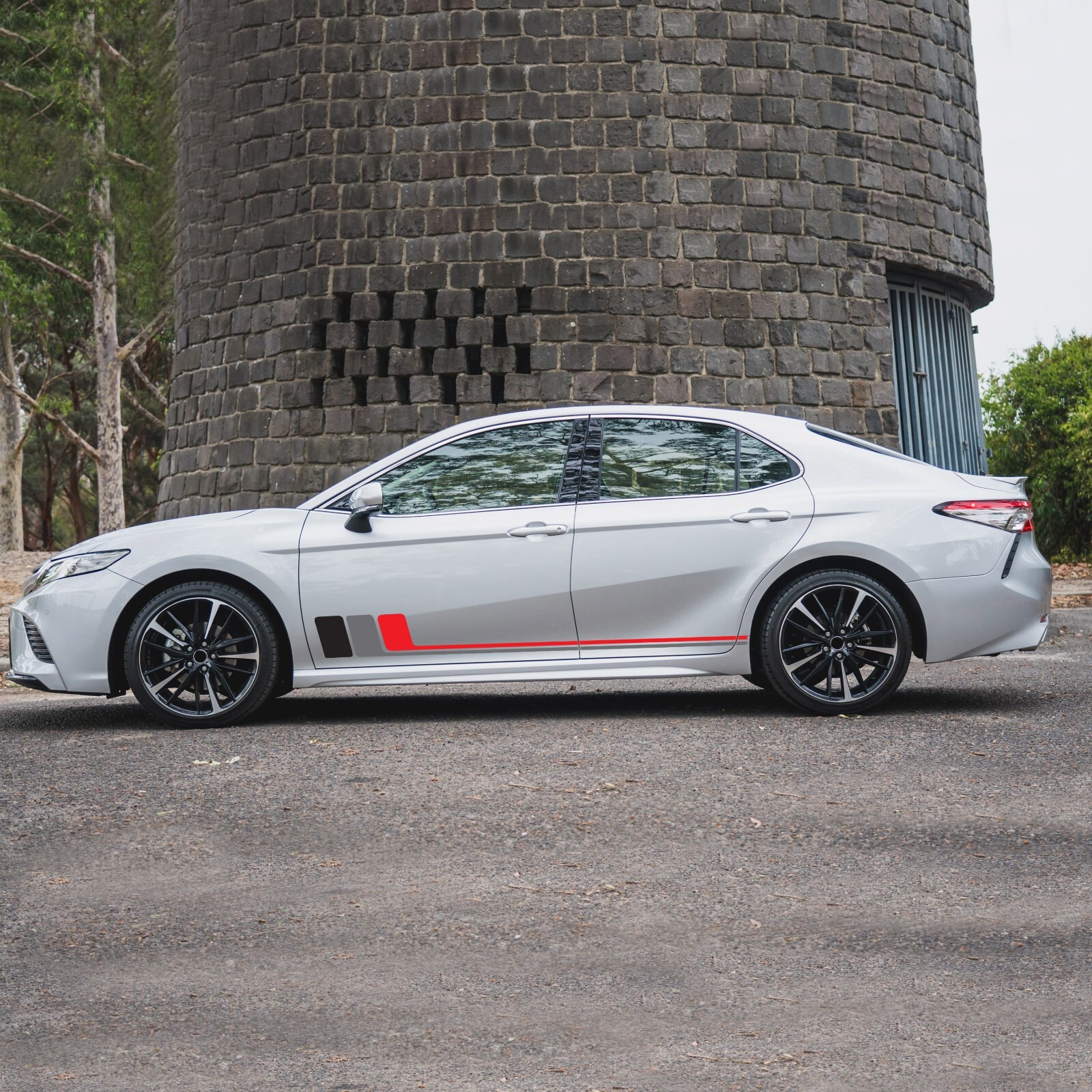 Retro TRD stripe Decal for Toyota Camry Offroad livery design Side Door Sticker