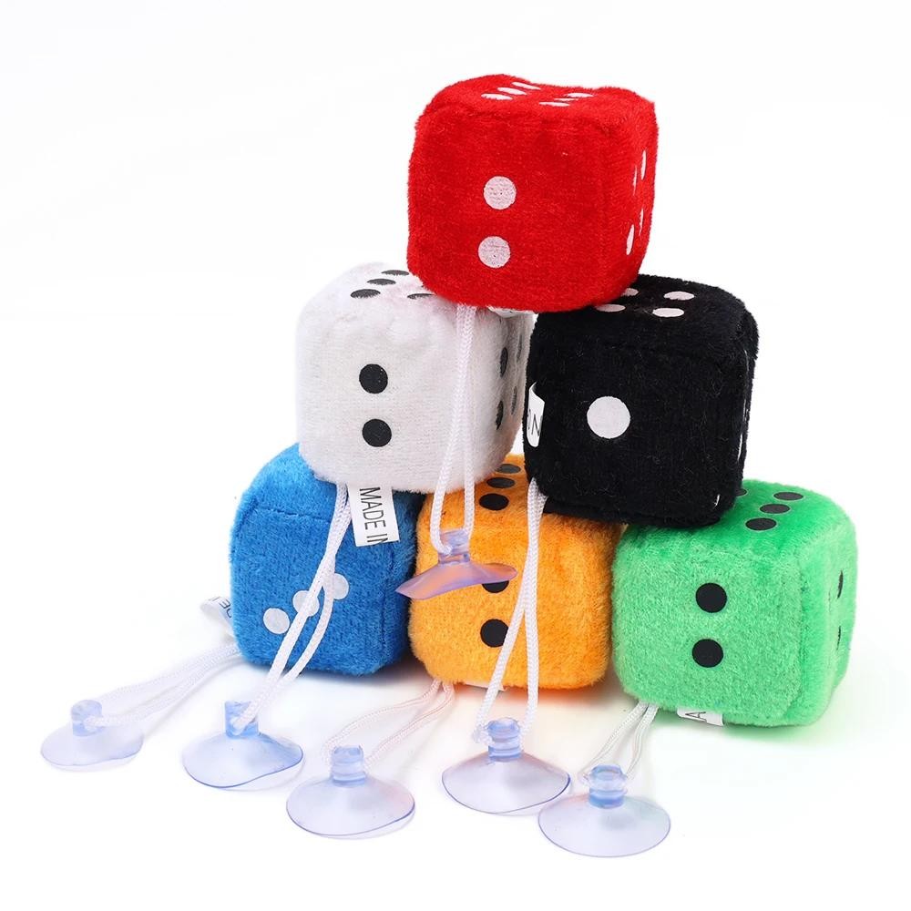2 Pcs Car to Car Plush Pendant Three-dimensional Square Dice New