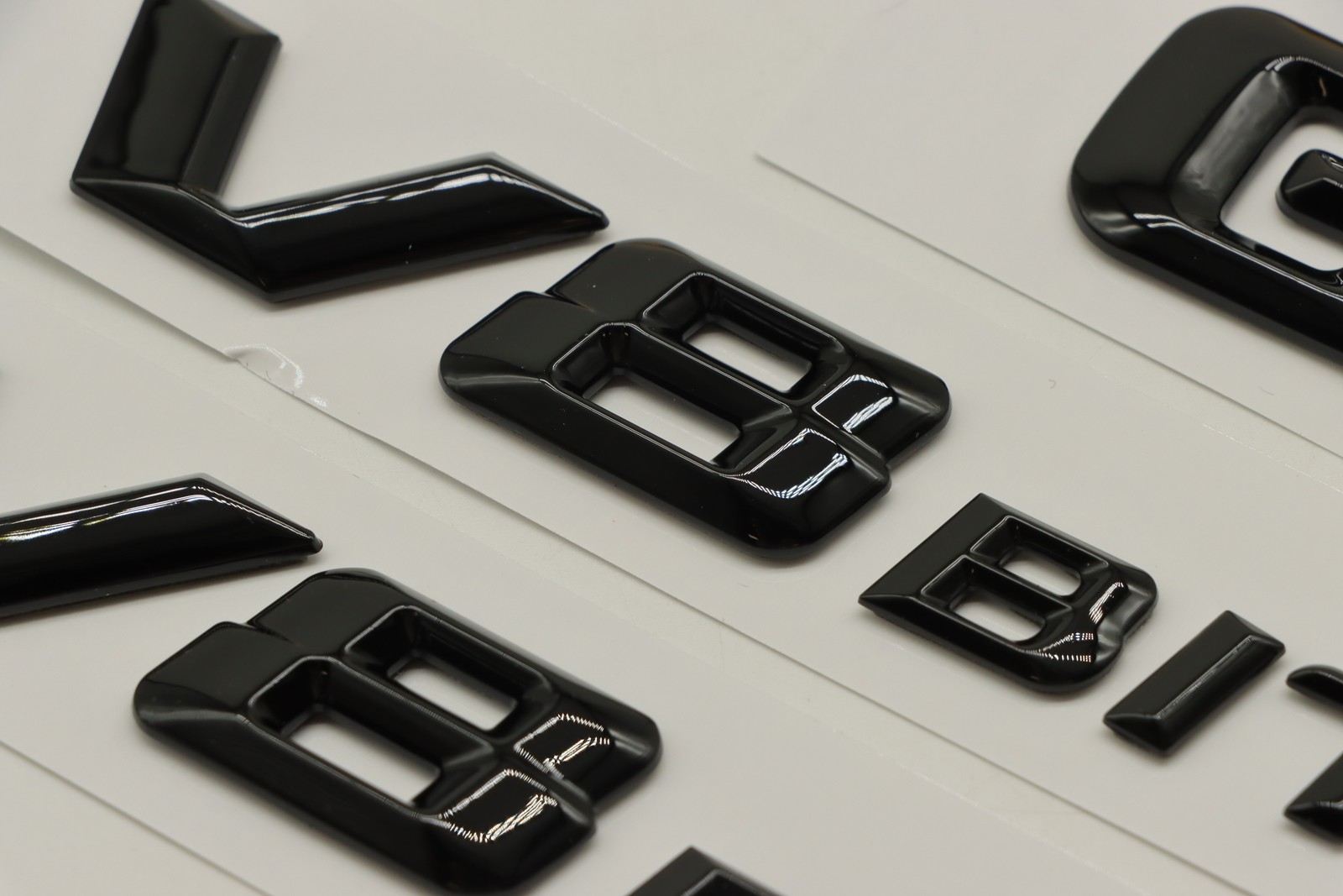 4Pcs Gloss Black 3D Emblems for AMG G63 V8 Biturbo Side Rear Badges
