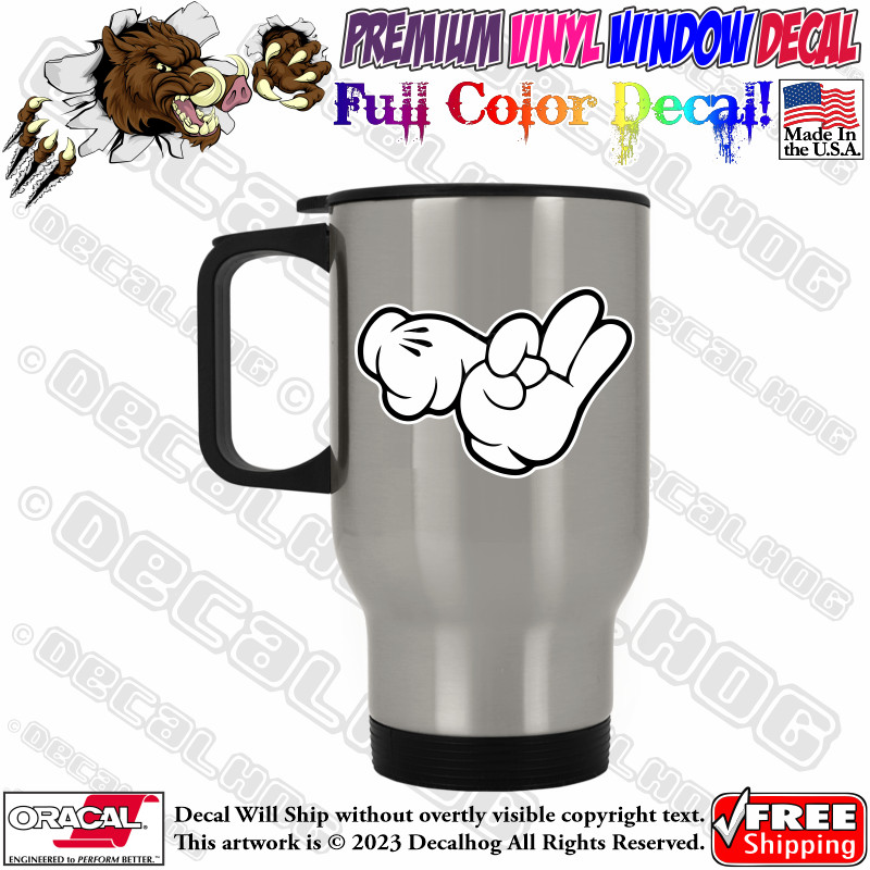 JDM Dirty Mickey Hands Funny Full Color Car Truck Window Vinyl Decal Sticker.