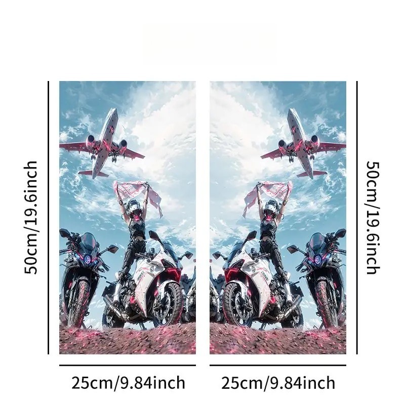 2pcs Sexy motorcycle beauty Car Center Pillar Sticker B-pillar Film Decor