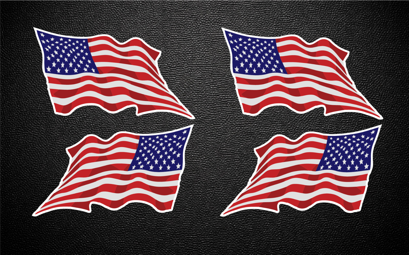 Waving American Flag LH & RH Stickers Set of 4 (2 Pair) 3.0″ x 5.0″ P135