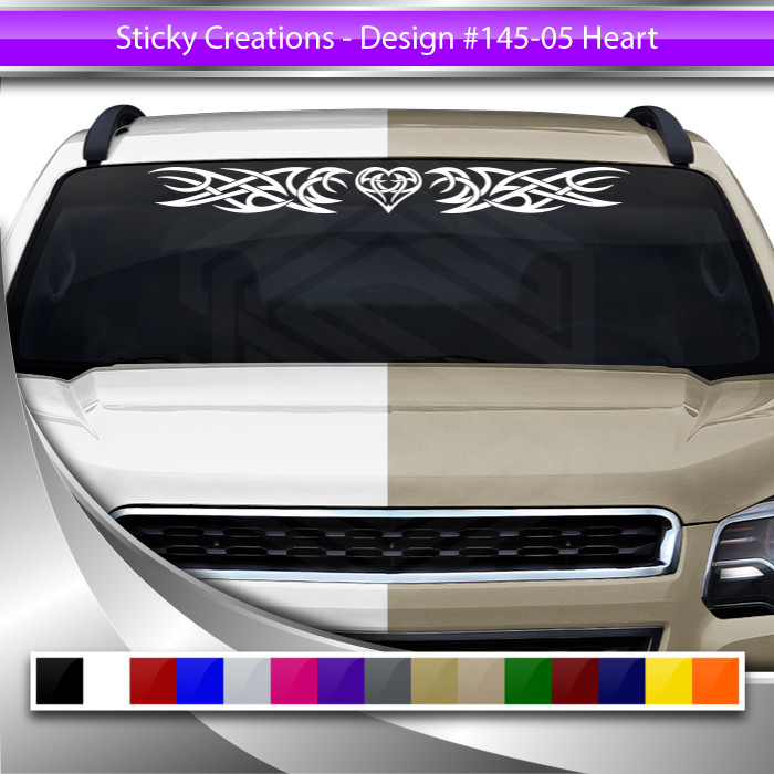 145-05 HEART Windshield Decal Window Sticker Vinyl Graphic Tribal Heart Car SUV