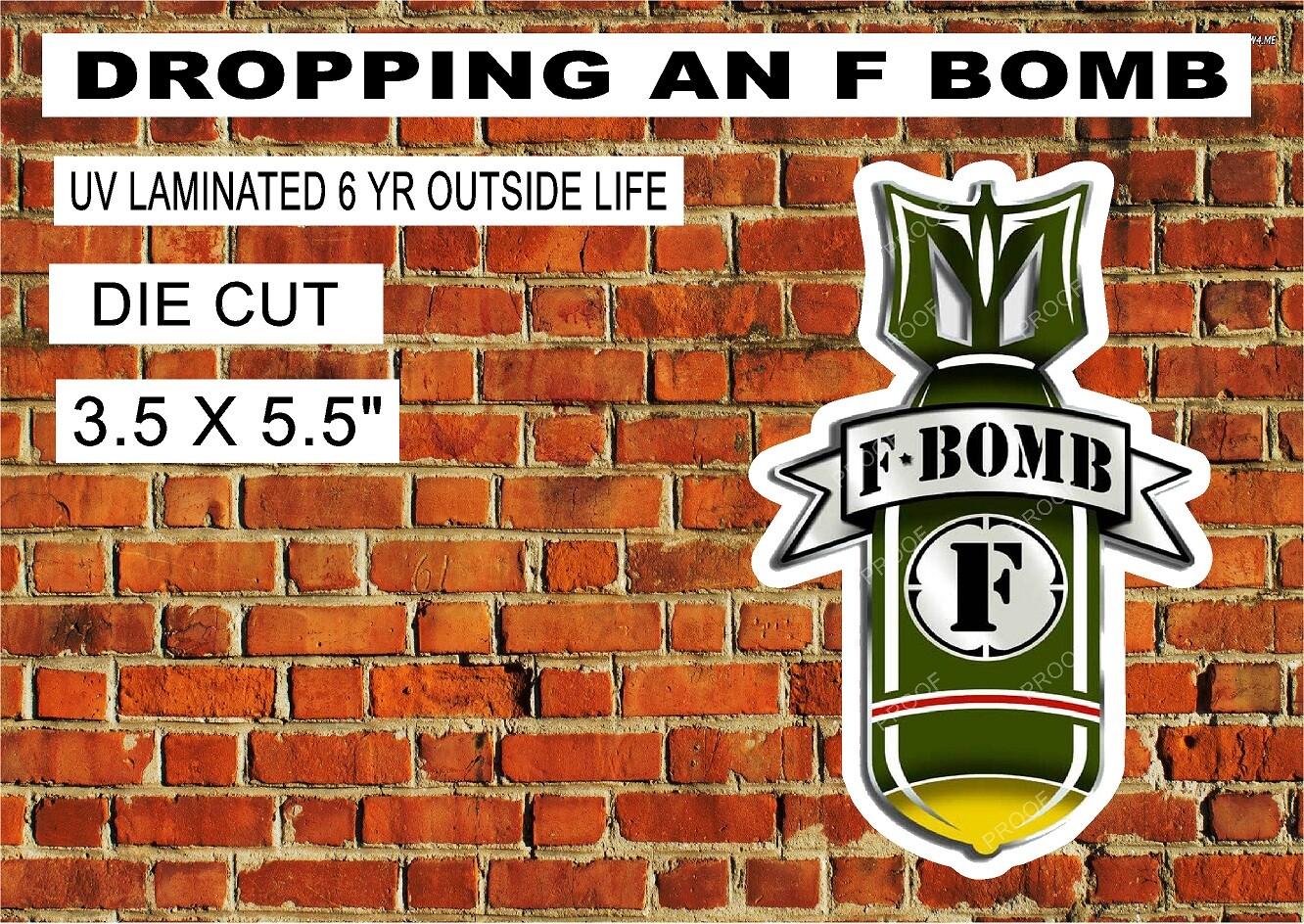 DROPPING AN F-BOMB MILITARY HUMOR DECAL STICKER UV LAMINATED