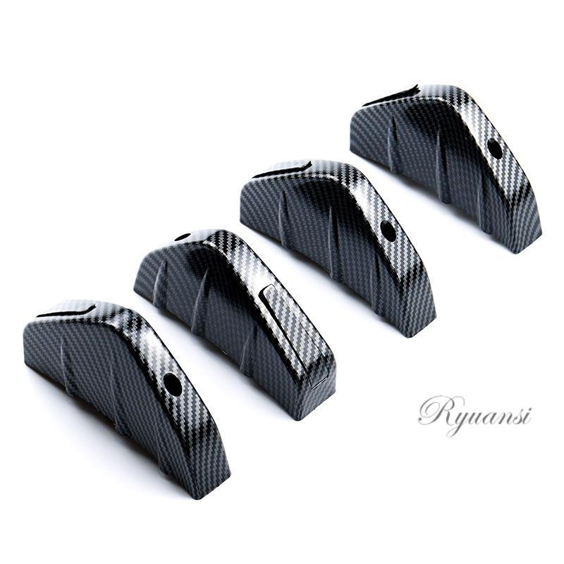 4x Car Rear Bumper Diffuser Shark Fin Curved Spoiler Lip Wing Splitter Universal