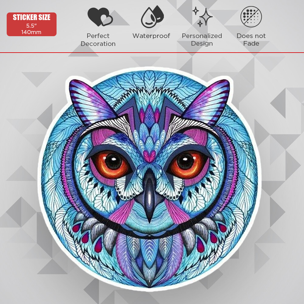 Colorful Cute OWL Sticker Decal Laptop Car Van Truck Liftgate Window Decorate